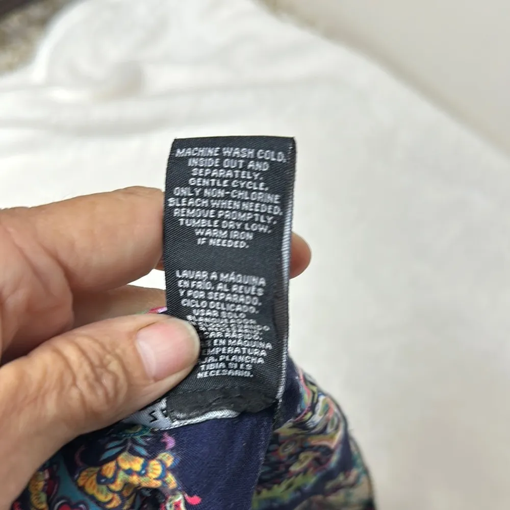 Zac & Rachel Multicolor Paisley Cropped Pants Blue Size 10 - Image 9