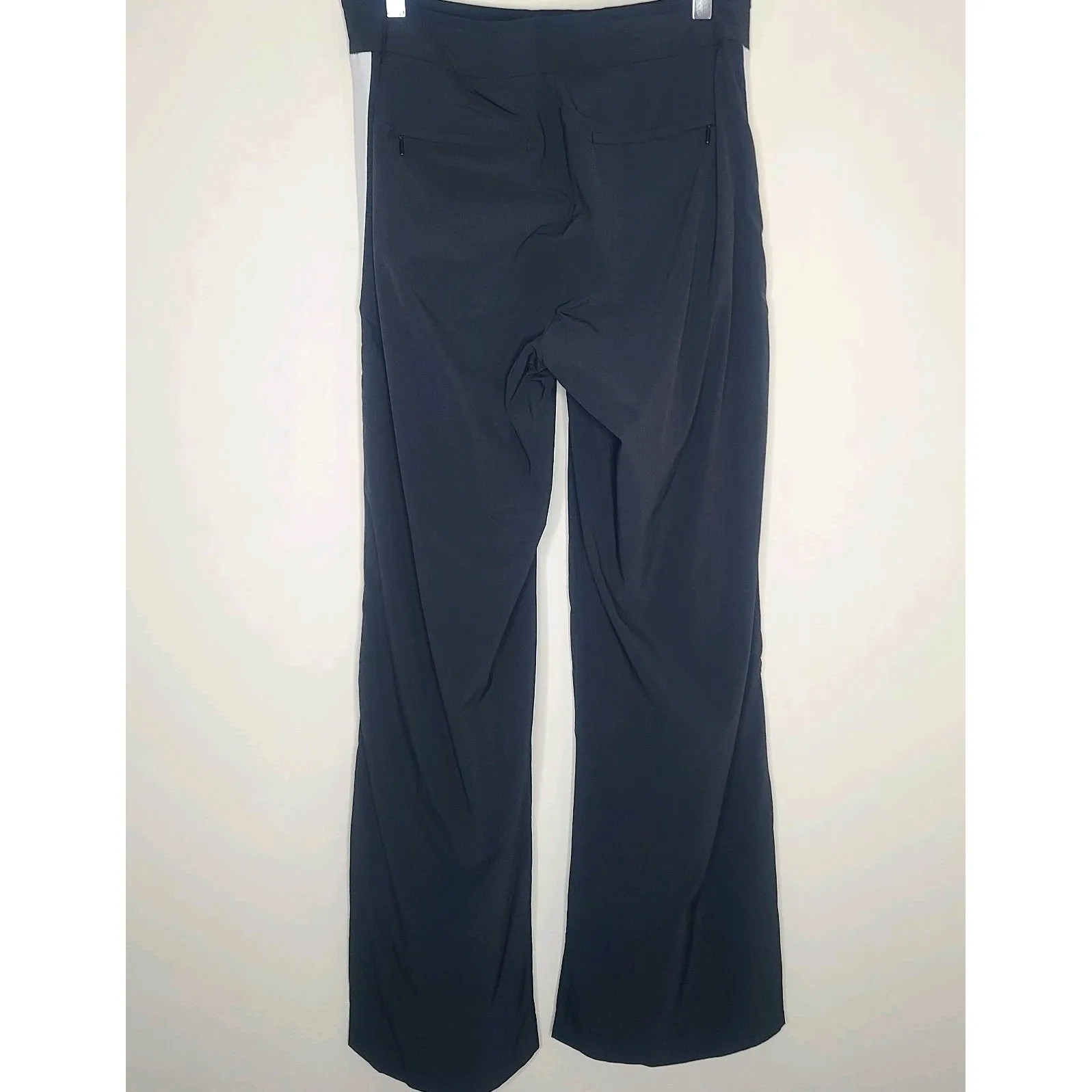 Athleta Gramercy Track Wide Leg Trouser Black White Stripe Performance Casual 6 - Image 5