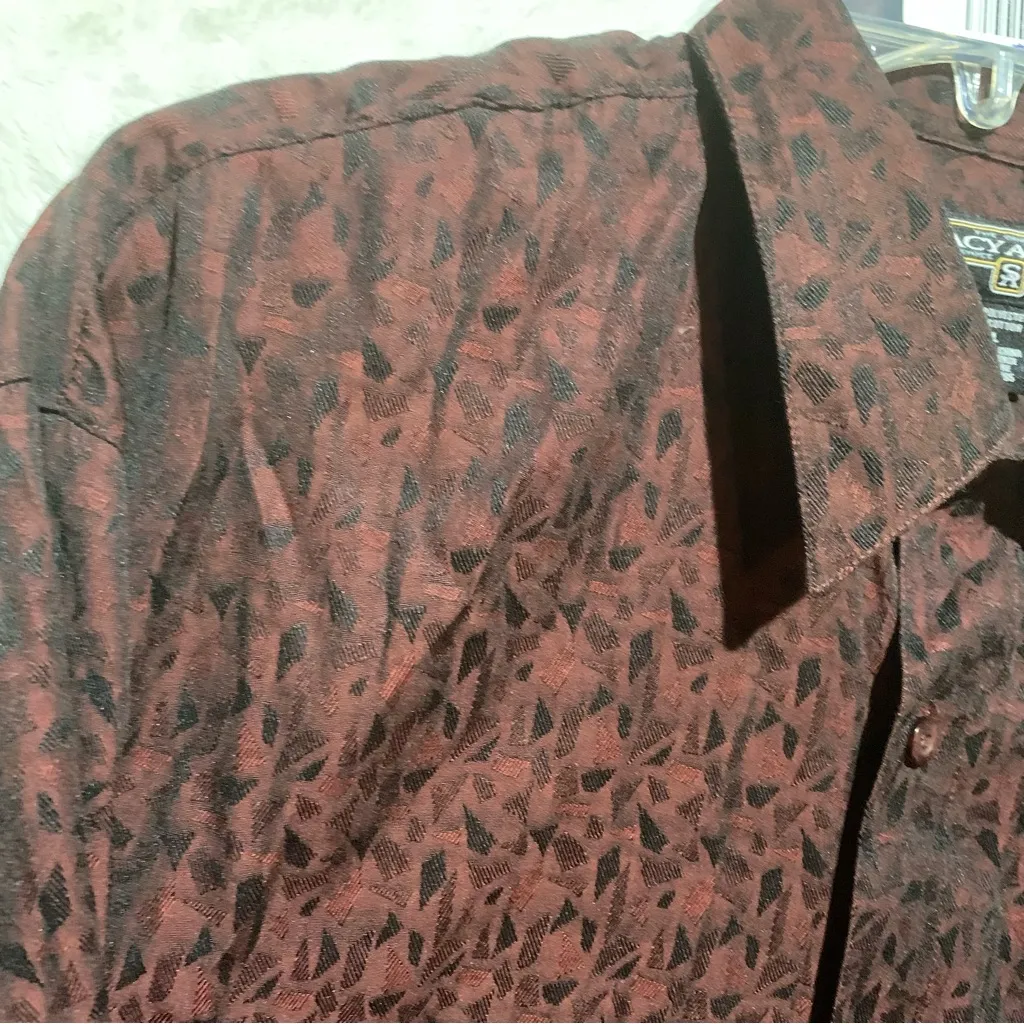 Stacy Adams Dark Brown Patterned Shirt Size XL - Image 5