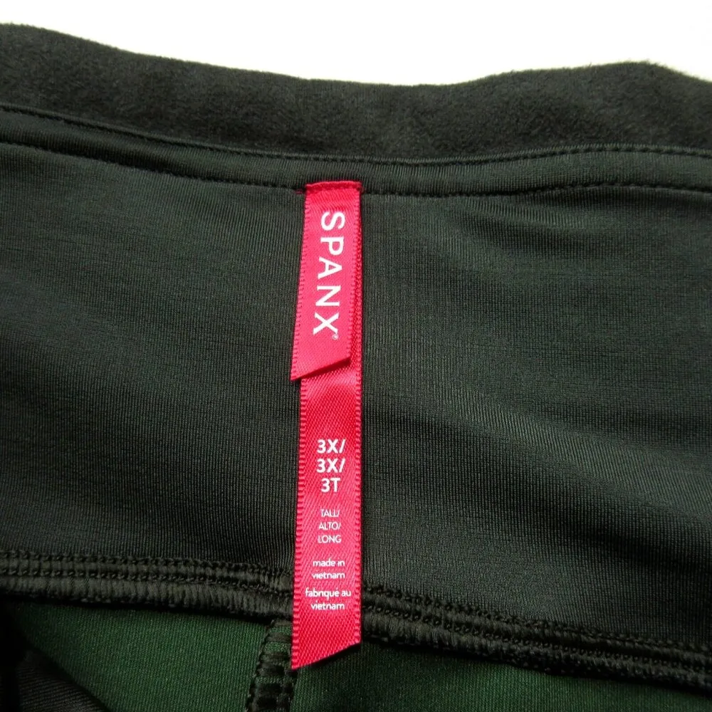 NWT SPANX 20322T Faux Suede Leggings in Olive Seamed Pull-on Pants 3X Tall - Image 4