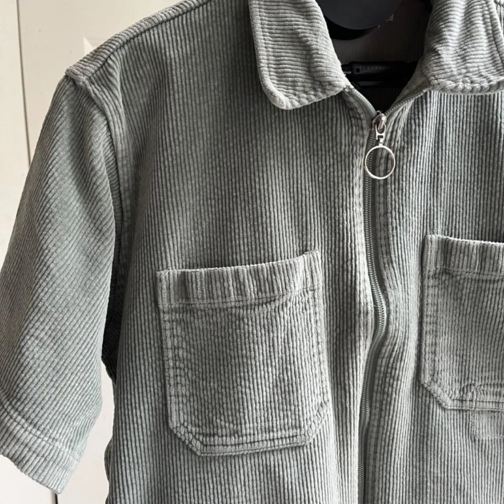Rokit Sage Cotton Corduroy Short Sleeve Full‎ Zip Jacket Pockets Shirt, Size M Green Size M - Image 3