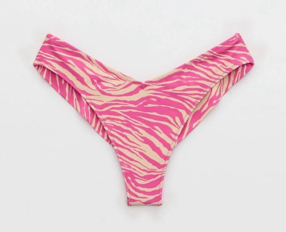 Aerie Pink and Cream Bikini Top and Bottom - Image 3