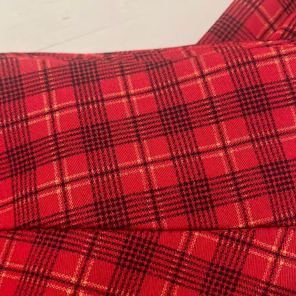 Women’s 💌 Red Pull On Plaid Stretch Pants Straight Fit 22W Hipster Grunge - Image 5