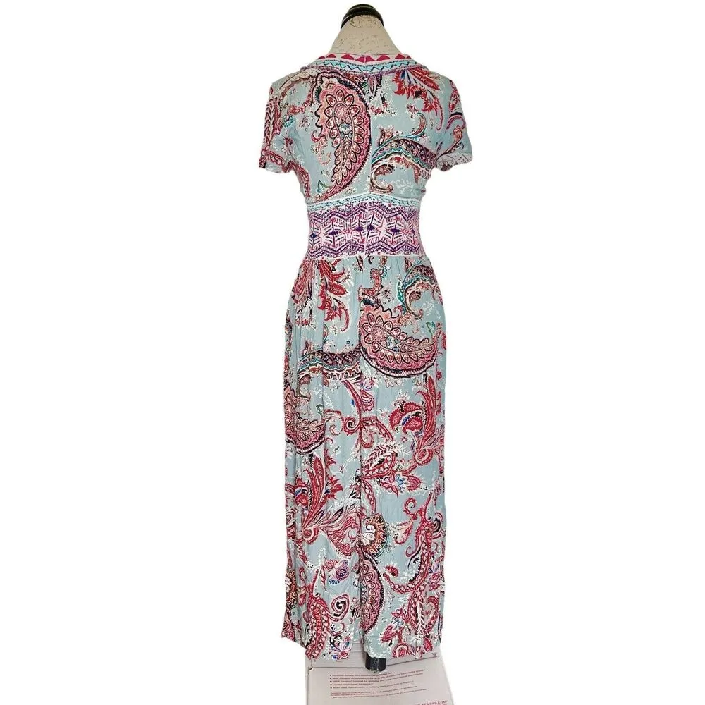 Anthropologie Aldo Martins Dress XS Paisley Maxi Festival Boho chic indie Retro - Image 5