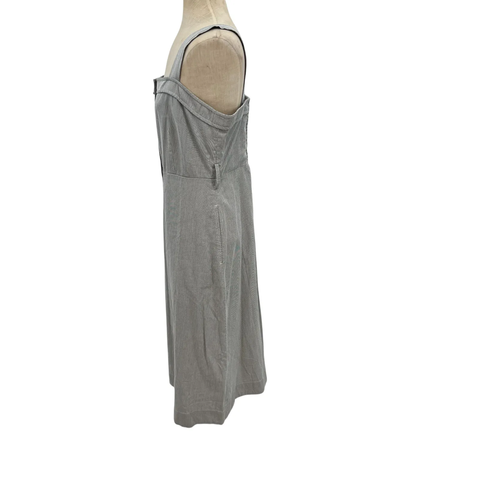 Everlane The Cotton Weave Picnic Tank Dress Striped‎ Blue White Size 10 - Image 8