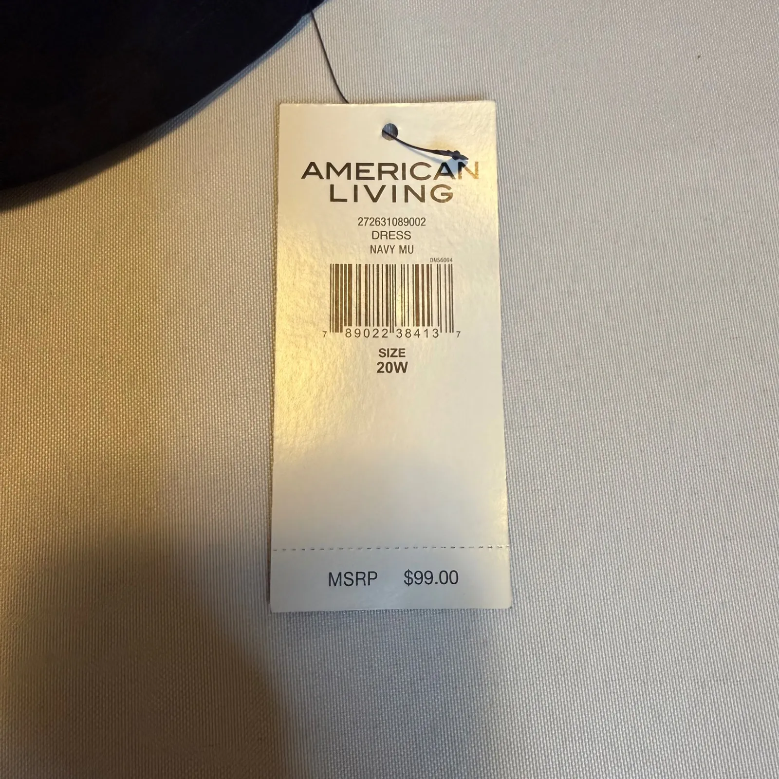 American Living NWT Navy Ruffle Front Boat Neck 3/4 Sleeve Dress Plus Size 20W - Image 8