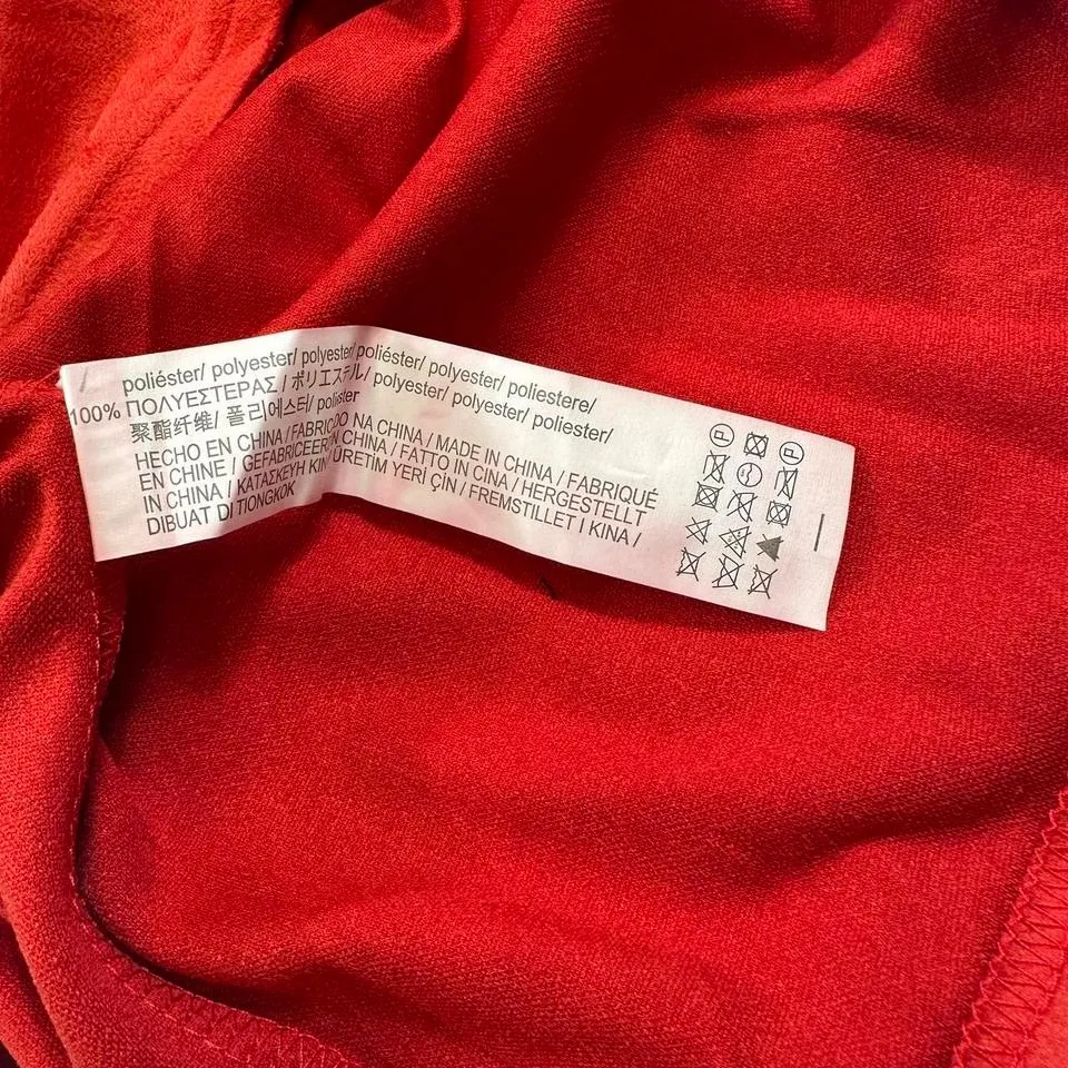 NWOT Zara T Shirt Mini Dress S Womens Red Faux Suede Back Zipper Short Sleeve - Image 7