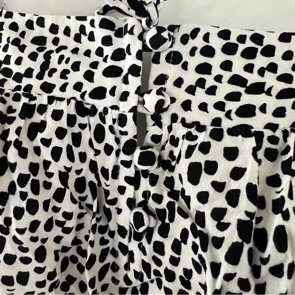 Square Neck Blouse, Black & White Size S - Image 7