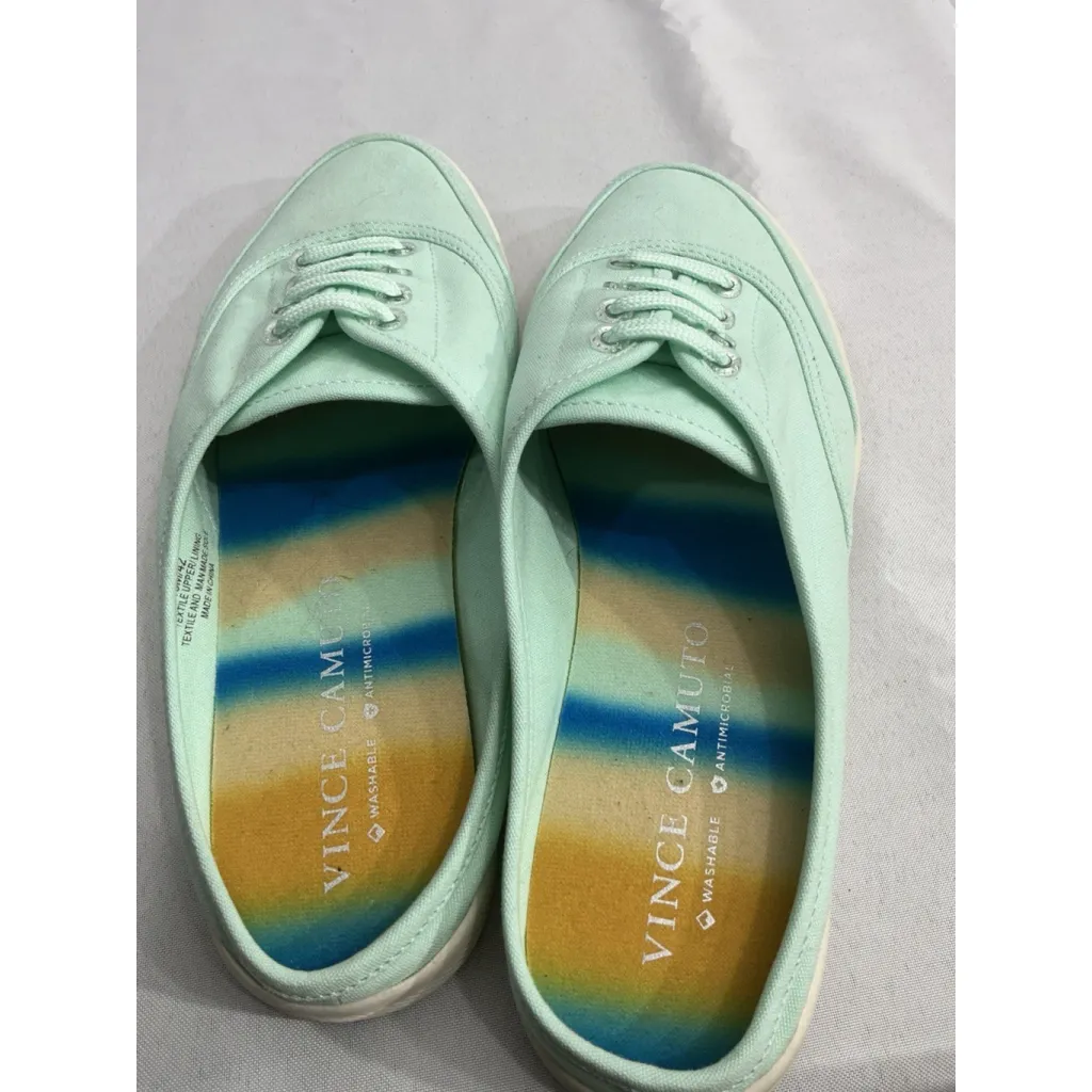 Womans Vince Camuto Celiste Canvas Mule Sneakers 10 M Mint Color Washable Slipon - Image 4