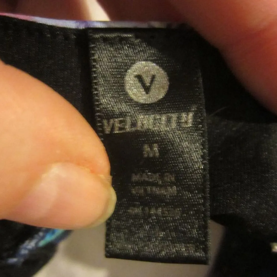 Y2K Abstract Print Crop Top Velvet Heart Women’s M Strappy Festival Vibe - Image 3