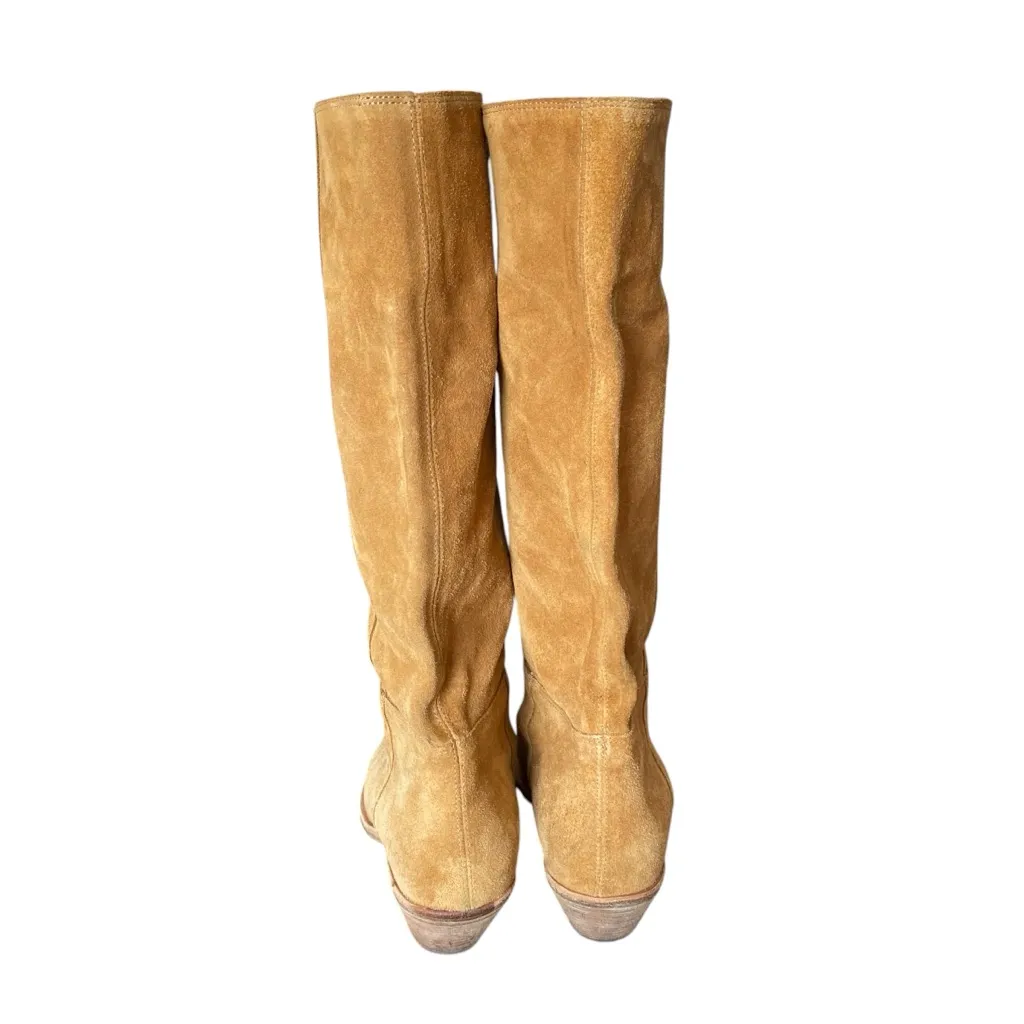 BA&SH Camel Suede Heeled Boots size 39 size 9 - Image 8