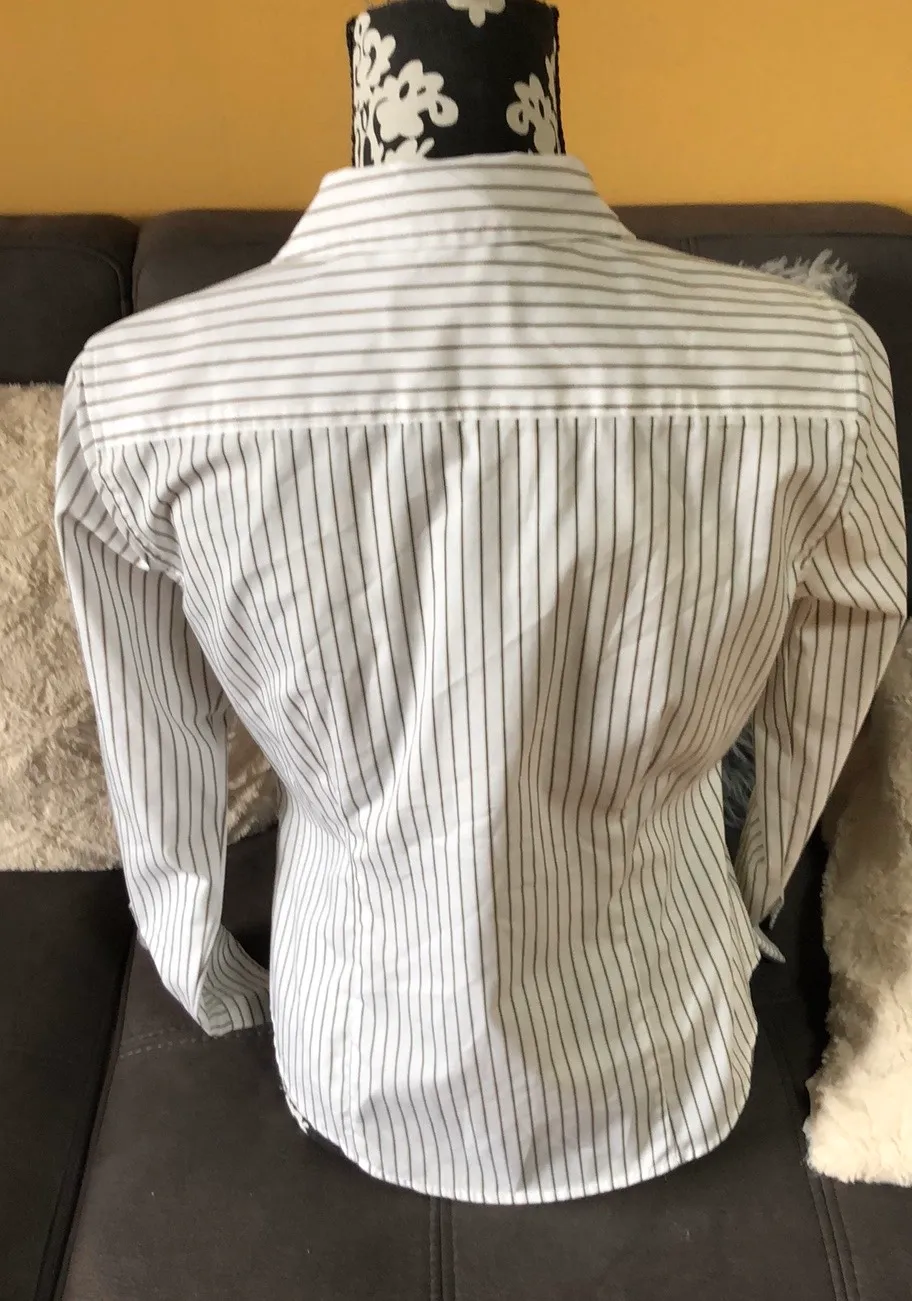 Striped Button Down Shirt Petite M - Image 3