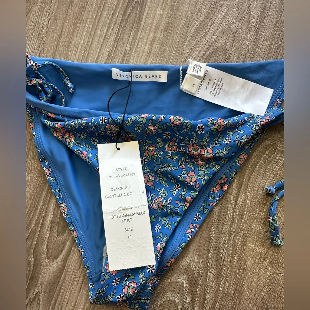 Veronica‎ Beard Gavitella Bikini Bottom in Nottingham Blue - Image 3
