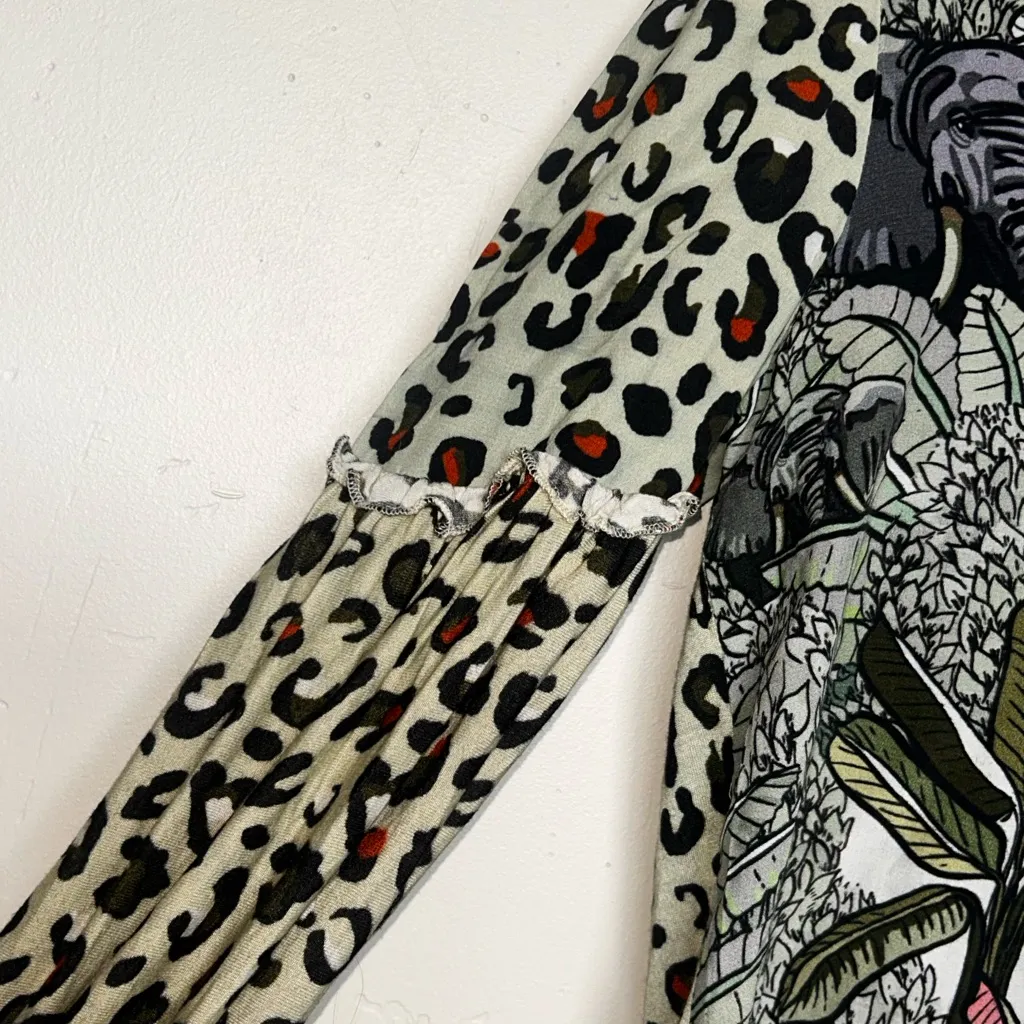 Bl^nk London Women’s Tropical Print Women's Top Sz Small Black - Image 2