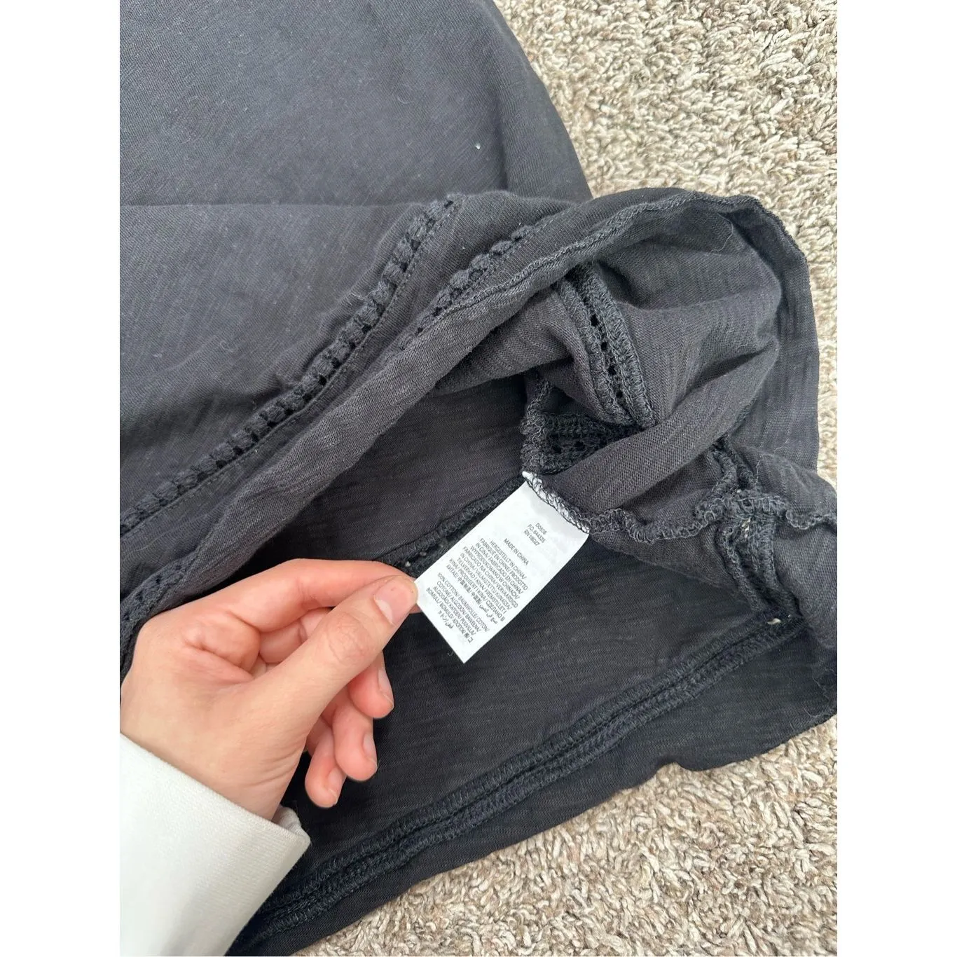 Boden Trim Detail Jersey Mini Dress Black Women’s 14R Short Sleeve Cotton Boho Size L - Image 5