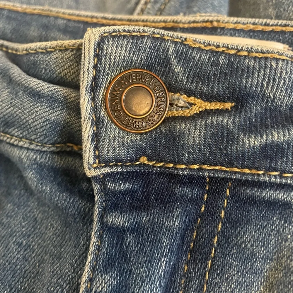 Vervet Blue Distressed Straight Leg Jeans Size 29 Stretchy Denim Medium Wash - Image 5