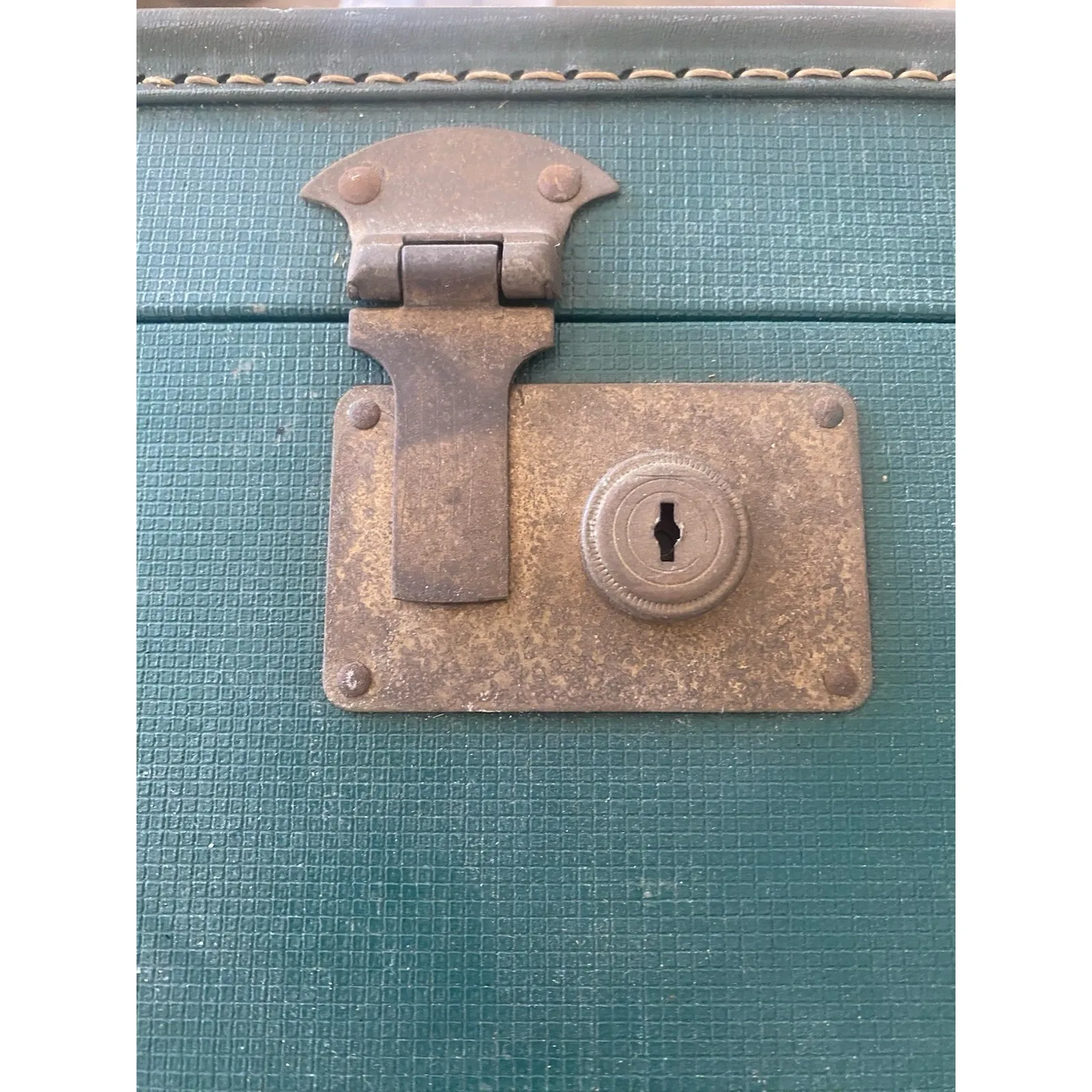 Vintage Lady Baltimore Green Hard Case Suitcase Starline Mid Century Modern Deco - Image 6