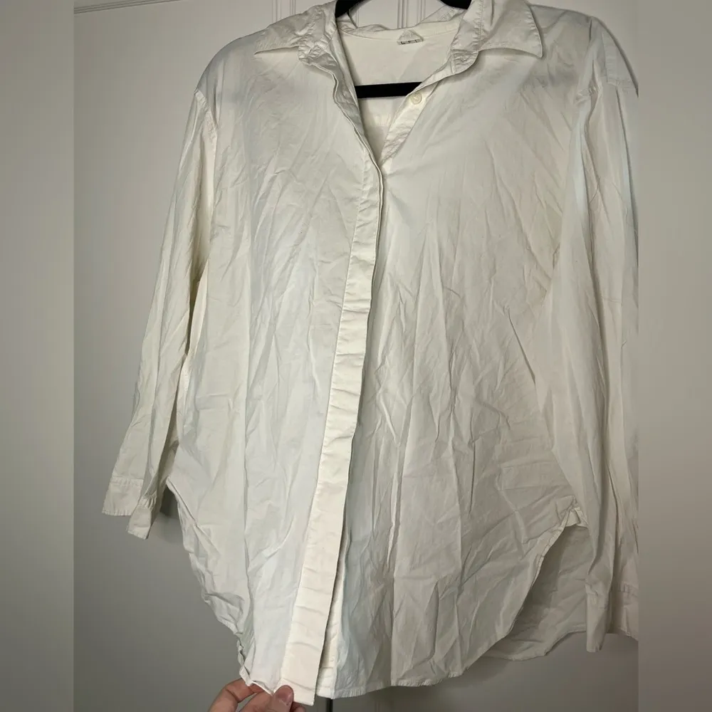 Arket Regular Fit Cotton Poplin Button Down White Size M - Image 3