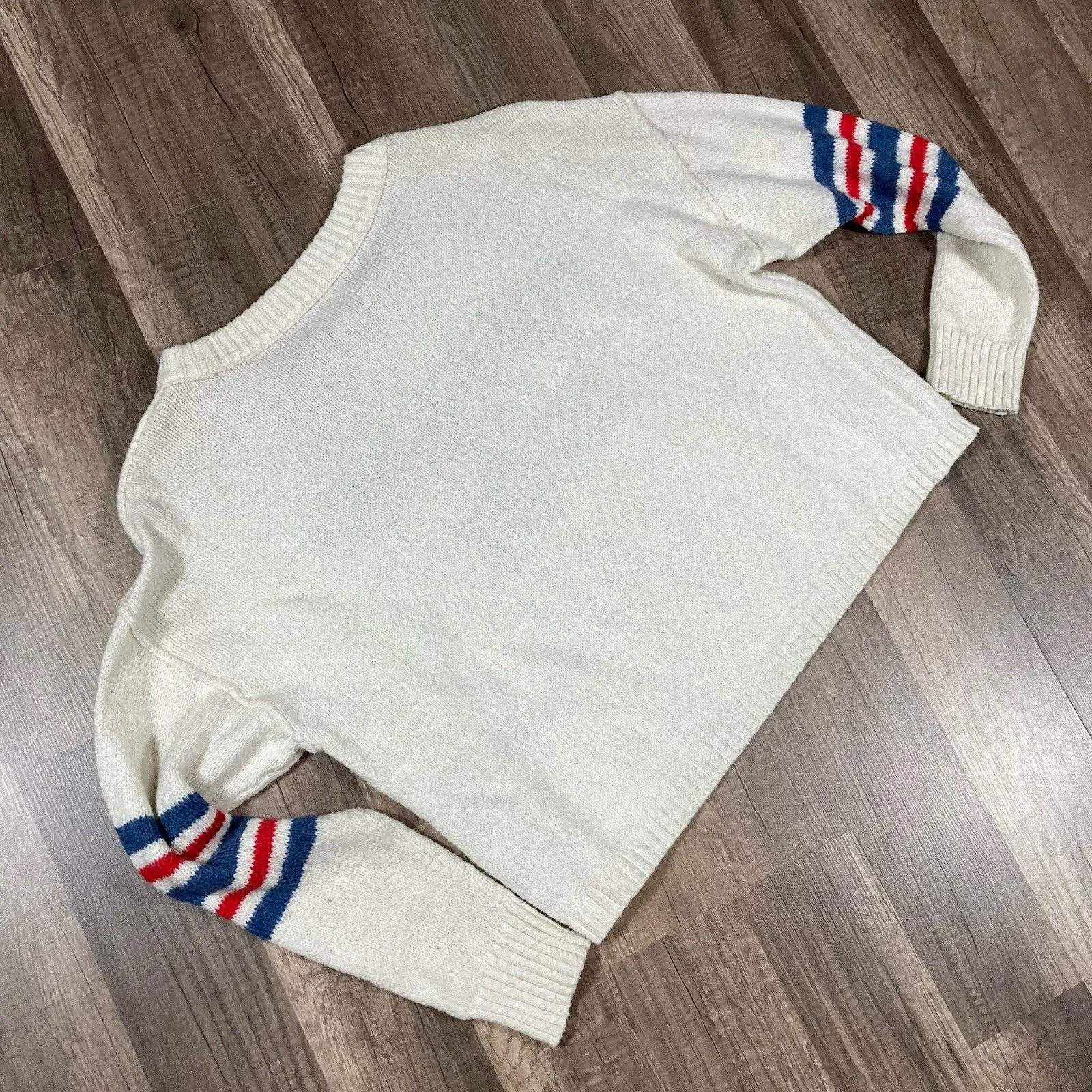 American Eagle Cropped Sweater Small 1977 Varsity Woman's Preppy Athletic Retro - Image 6