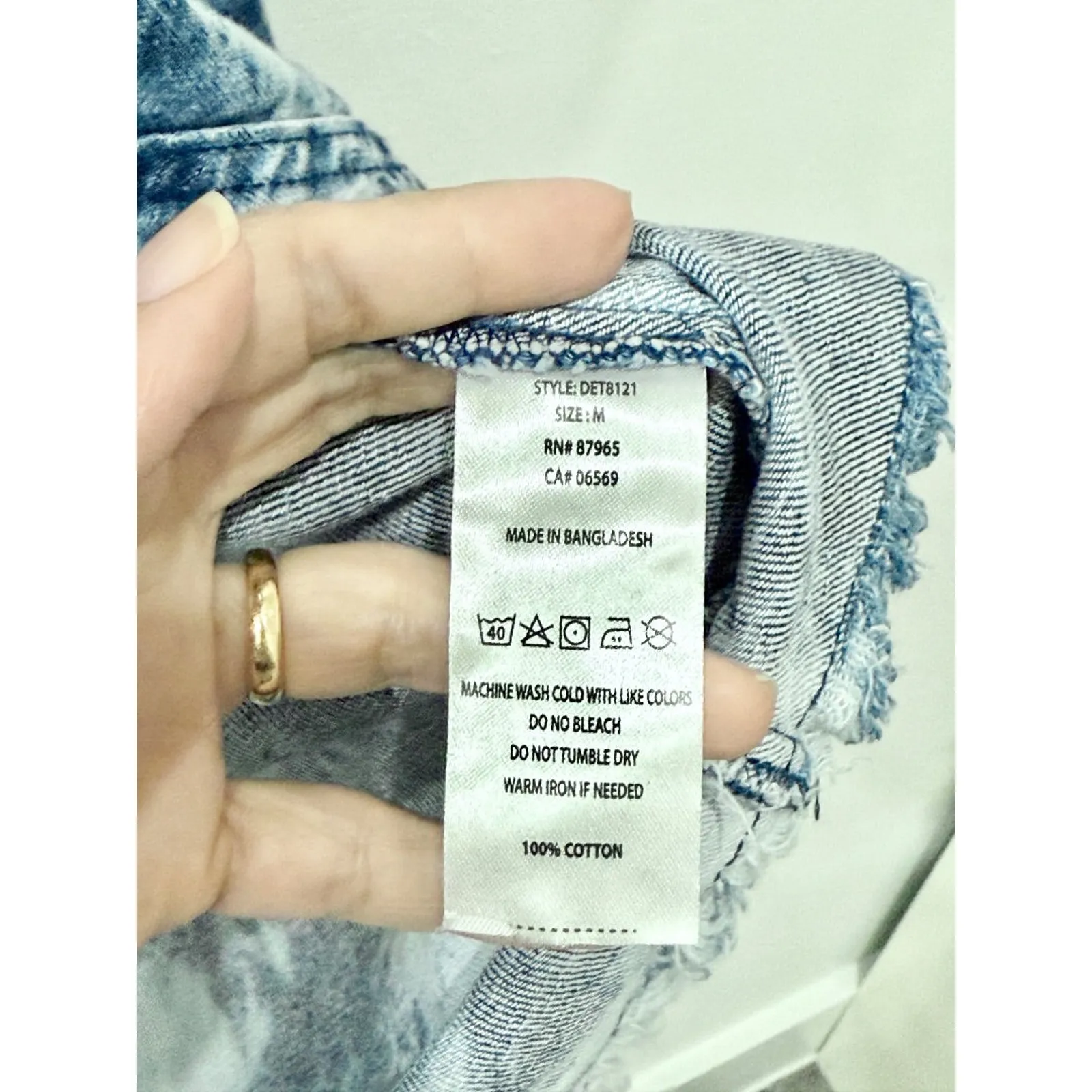 Elan Rock & Roll Denim Tie Dye Button Down Shirt Shacket Mid Blue Women's Size M - Image 7