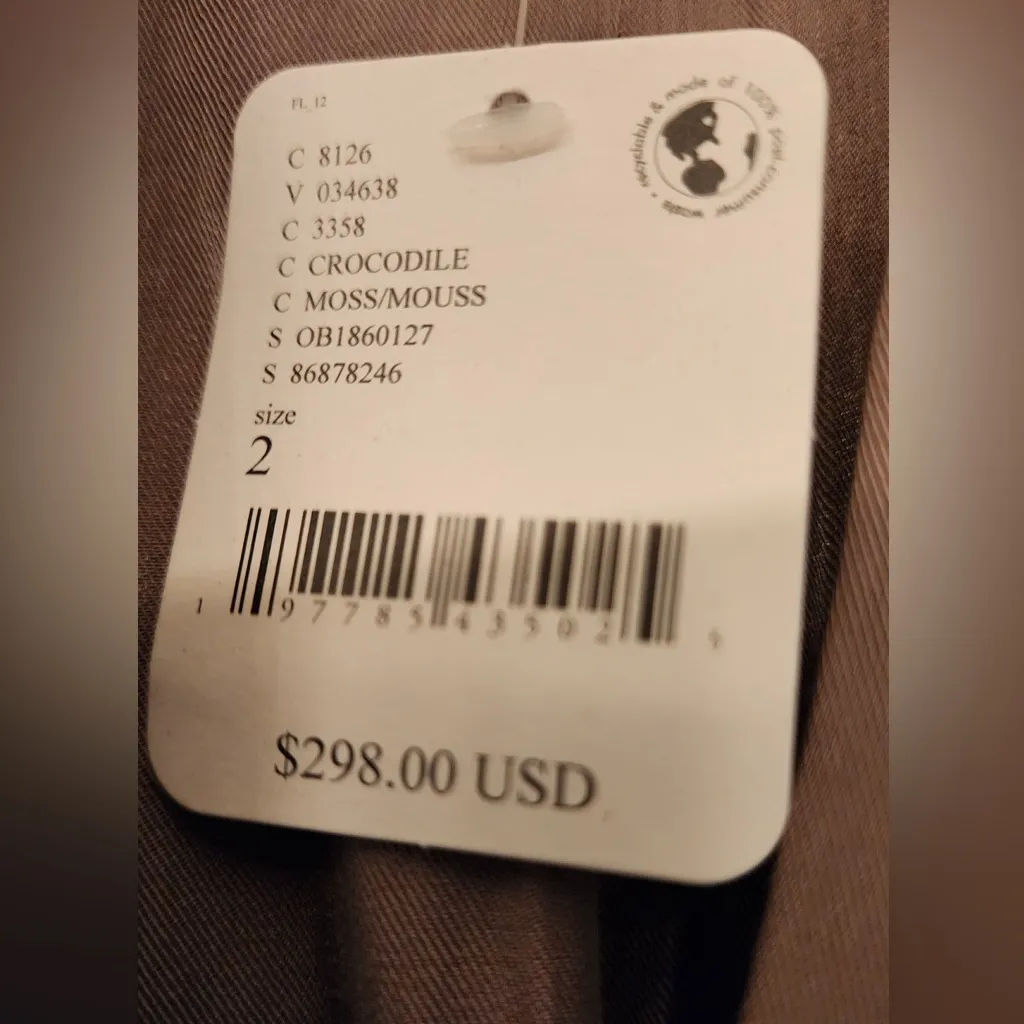 Free Prople Blazer Women’s Crocodile Moss Green Brownish Size 2 - Image 8