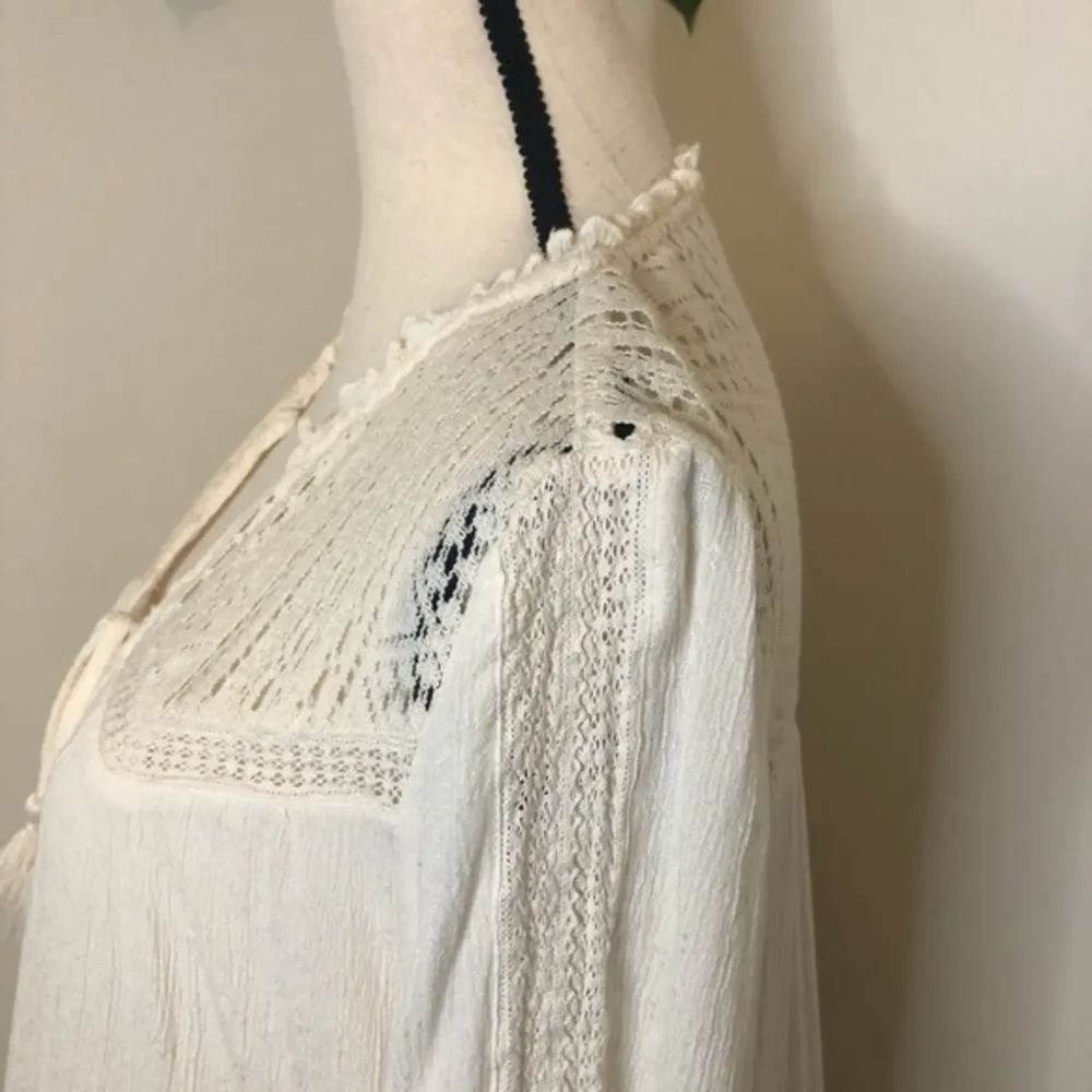 American Eagle Boho Crochet Knit Blouse - Image 7