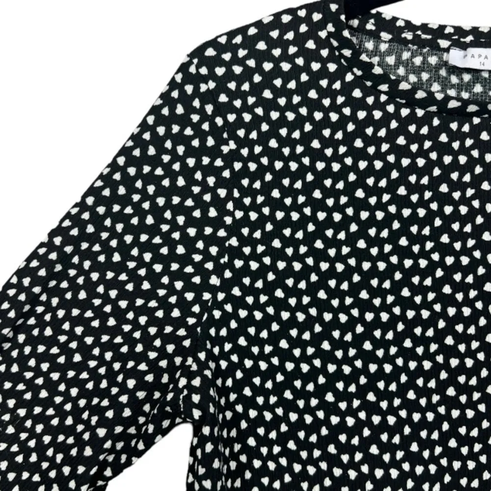 Papaya  Long Sleeve Heart Print Blouse Top 14‎ - Image 4