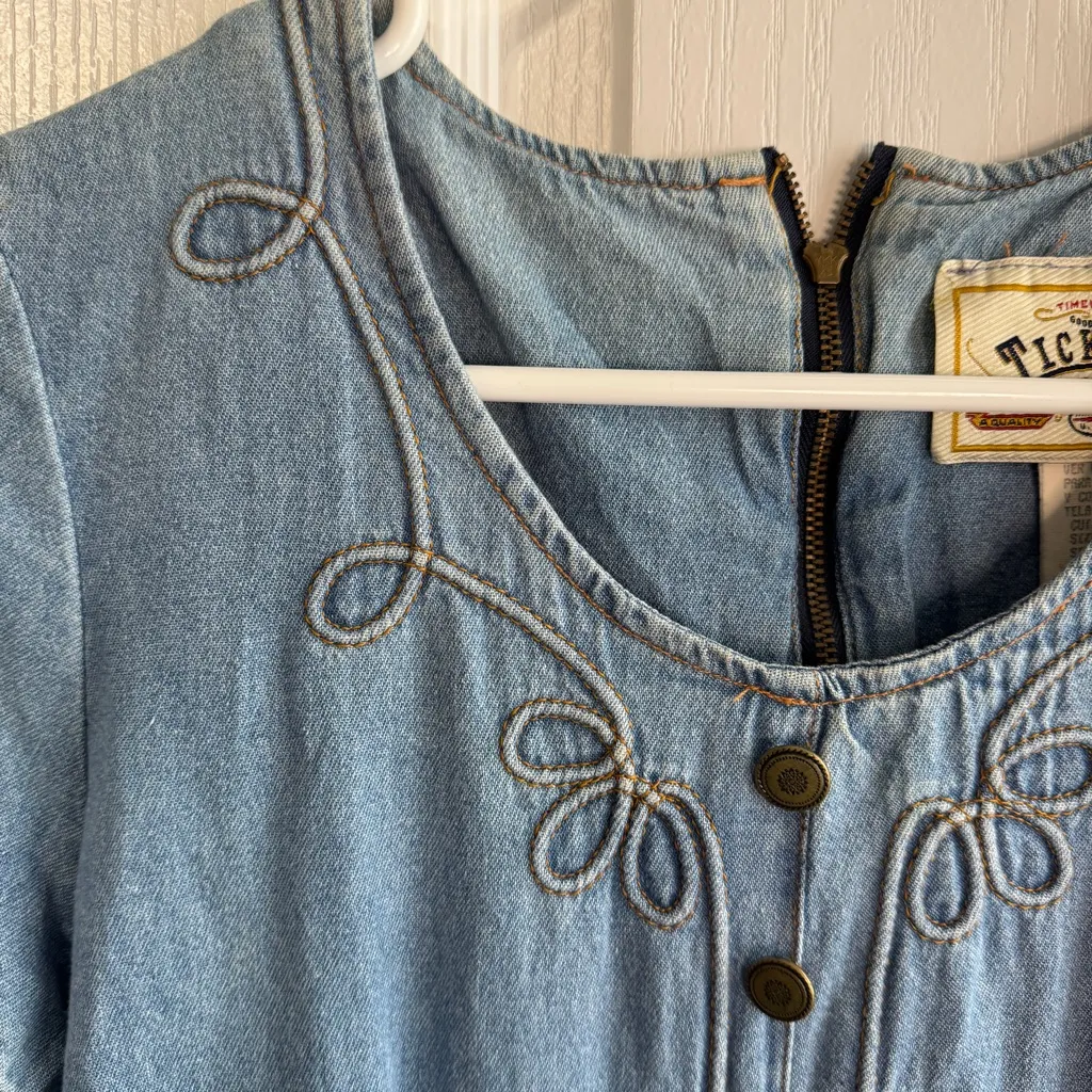 Timeless Good Show Tickets Clothing vintage denim dress size 10P Blue - Image 2