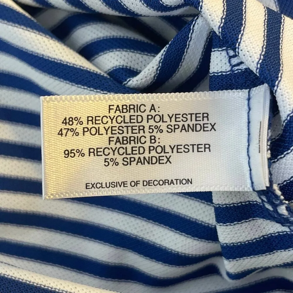 BYU Cutter & Buck Navy Striped Virtue Eco Pique Top Women’s 1/4 Zip Petite Small - Image 9