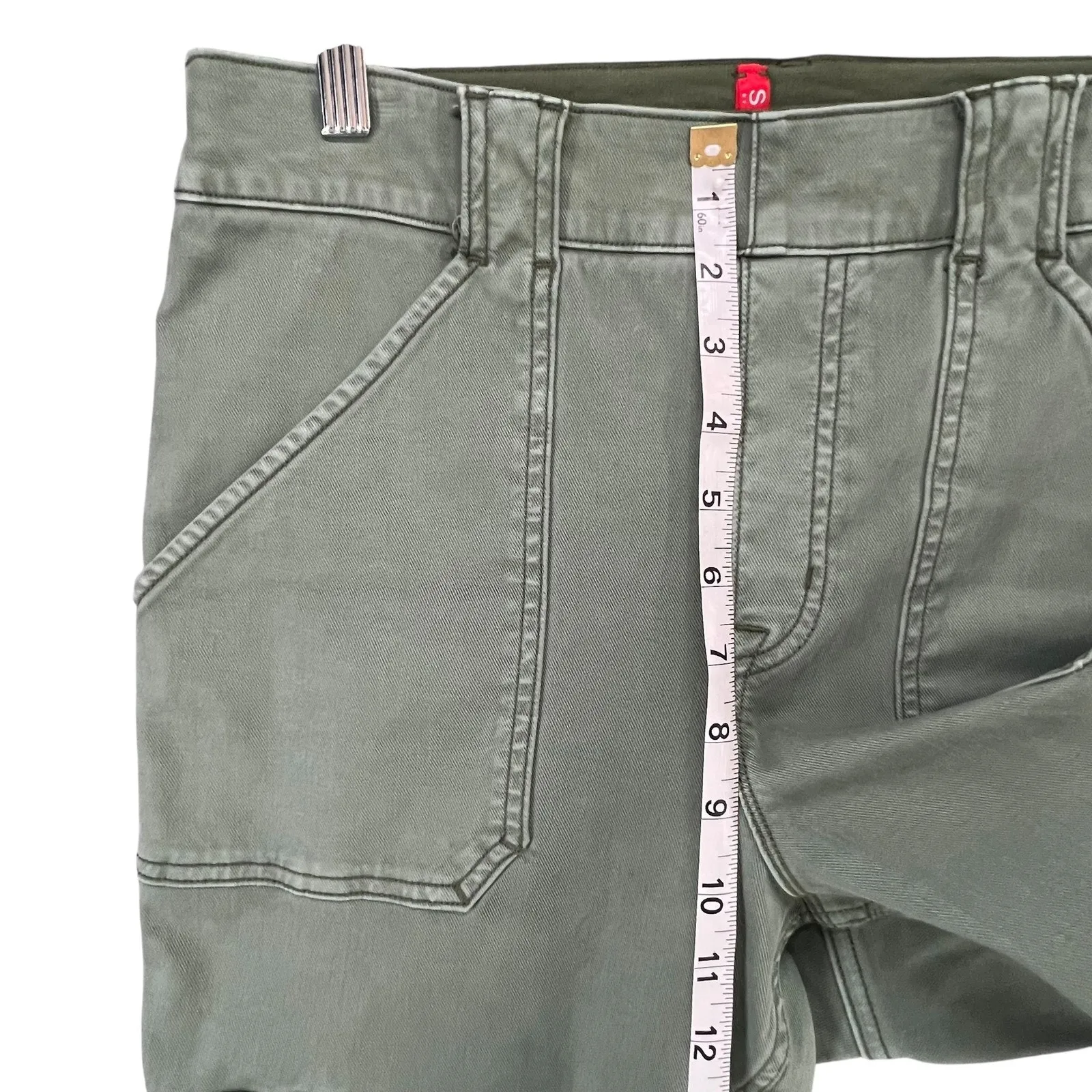 Spanx Stretch Twill Ankle Cargo Pant XL Soft Sage Utility Slim Tapered 20311R - Image 8