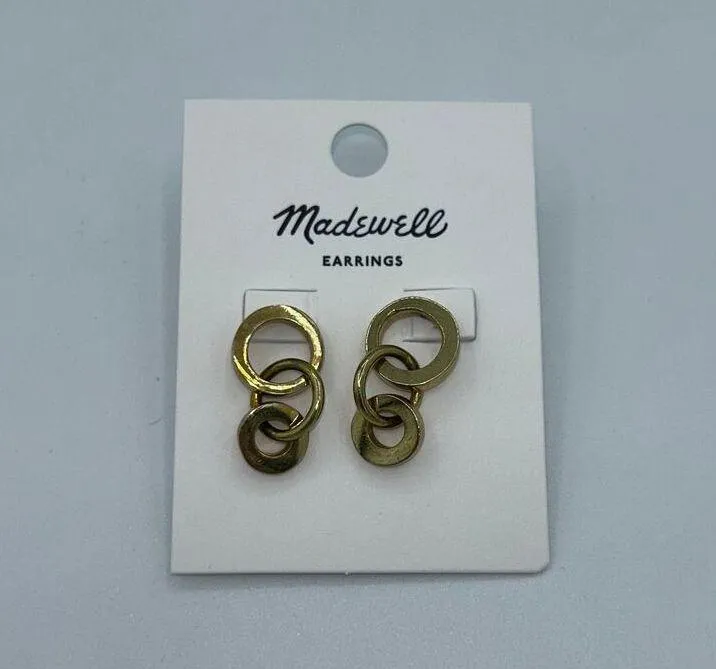 NWT New Madewell To The Market Link Dangle Brass Earrings - Image 3