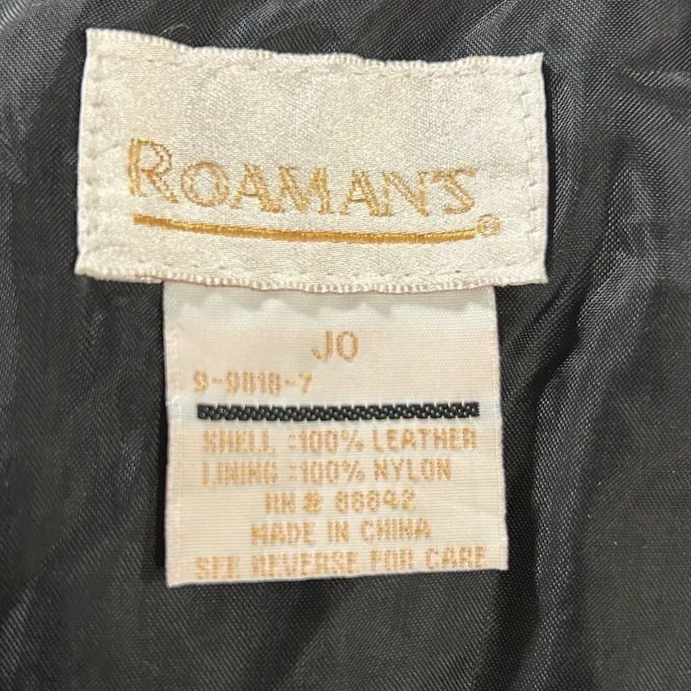 Vintage Roaman's Women's Black Leather Mini Skirt Size 38 - Image 4