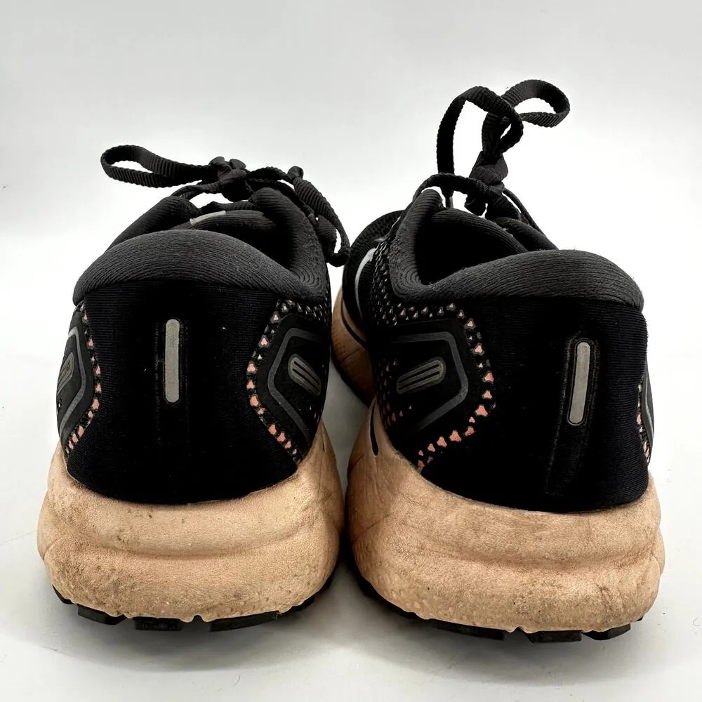 Brooks Ghost 14 Road Running Shoes Lace Up Lightweight Athletic Black Peach 7.57 - Image 6