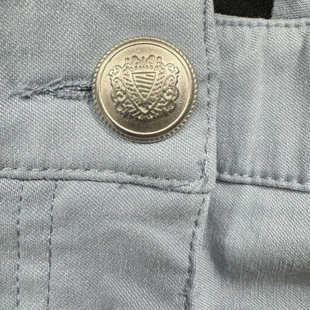 Pastel Baby Blue Chambray Slim Leg Casual Pants Chinos Zac & Rachel Size 12 - Image 9