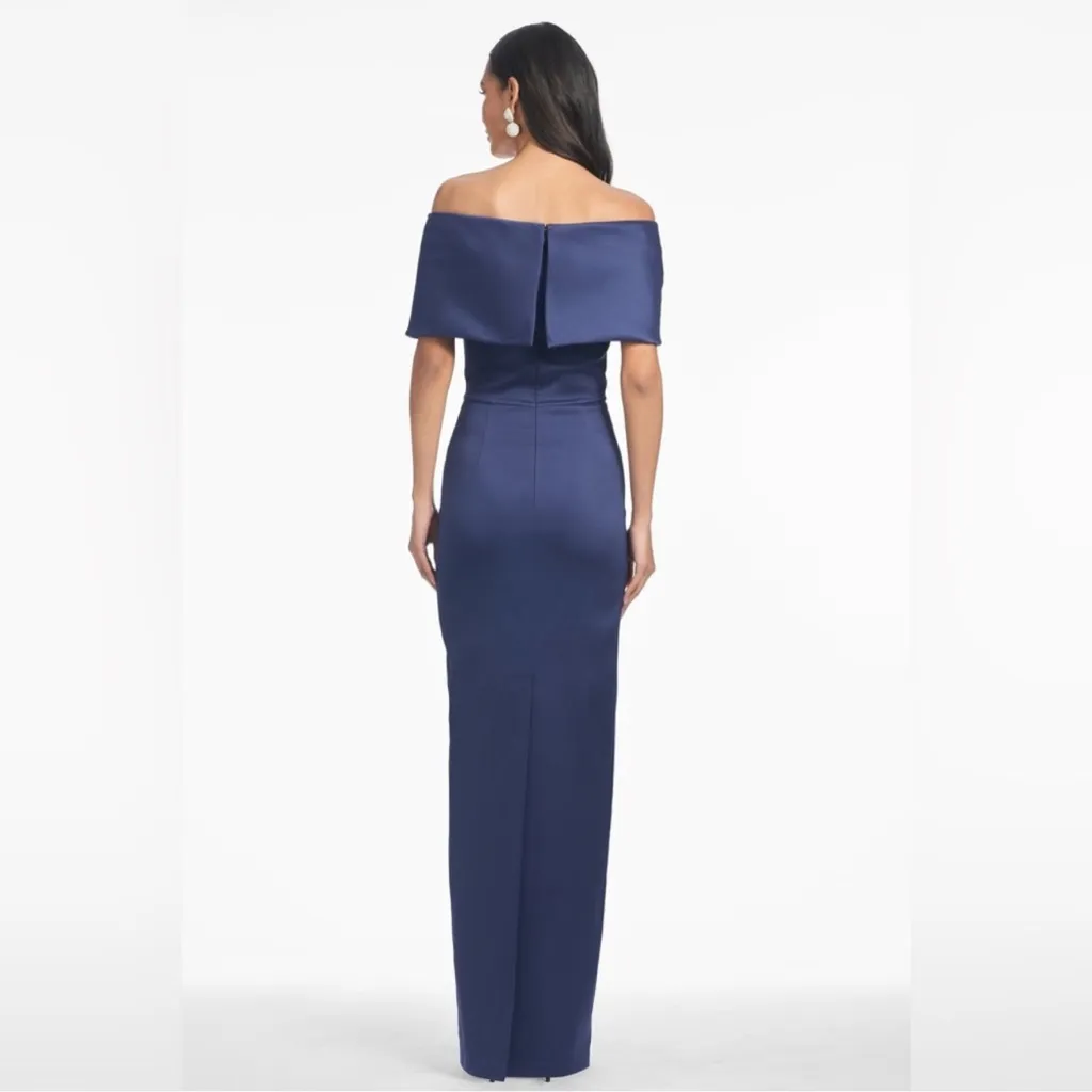 NWOT Sachin and Babi Viveca off shoulder draped gown in night sky navy sz 4 - Image 2