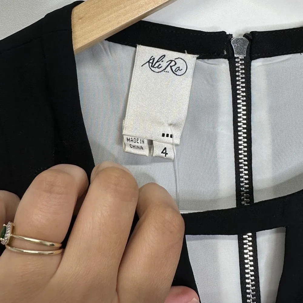 Ali Ro Lazer Cut Black and White Cocktail Party Sheath Dress Size 4 NEW - Image 6