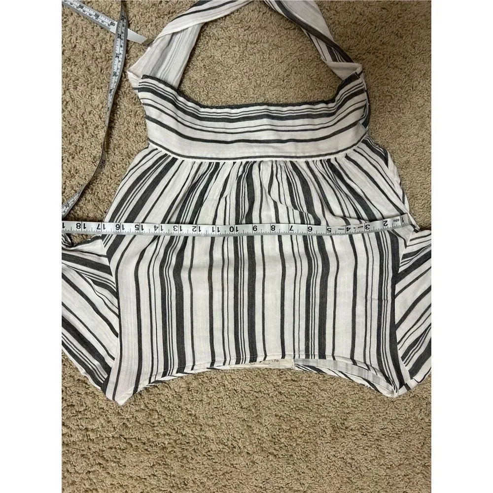 Jen’s Pirate Booty crop‎ striped wrap balloon sleeve shirt size S BIN S - Image 5