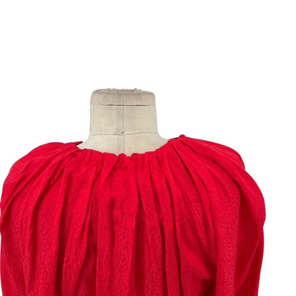 Ted Baker Tryniti Top Blouse Gathered-Detail Contrast-tie Woven Red Size 1 US‎ 4 - Image 11