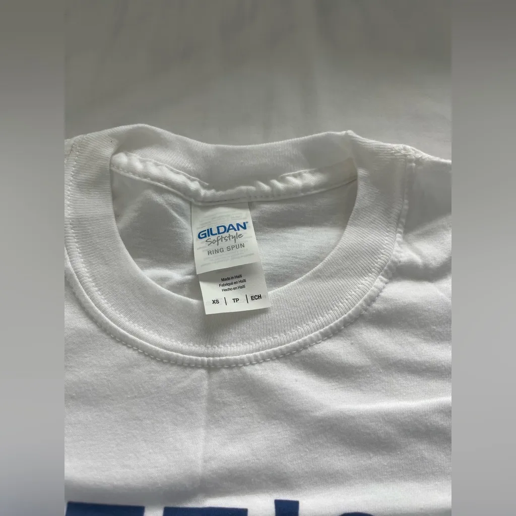 GILDAN WHITE TSHIRT “LET’S DAY DRINK” XS - Image 3