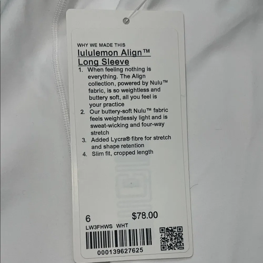 Lululemon Align Long Sleeve Shirt
White Size 6 - Image 2