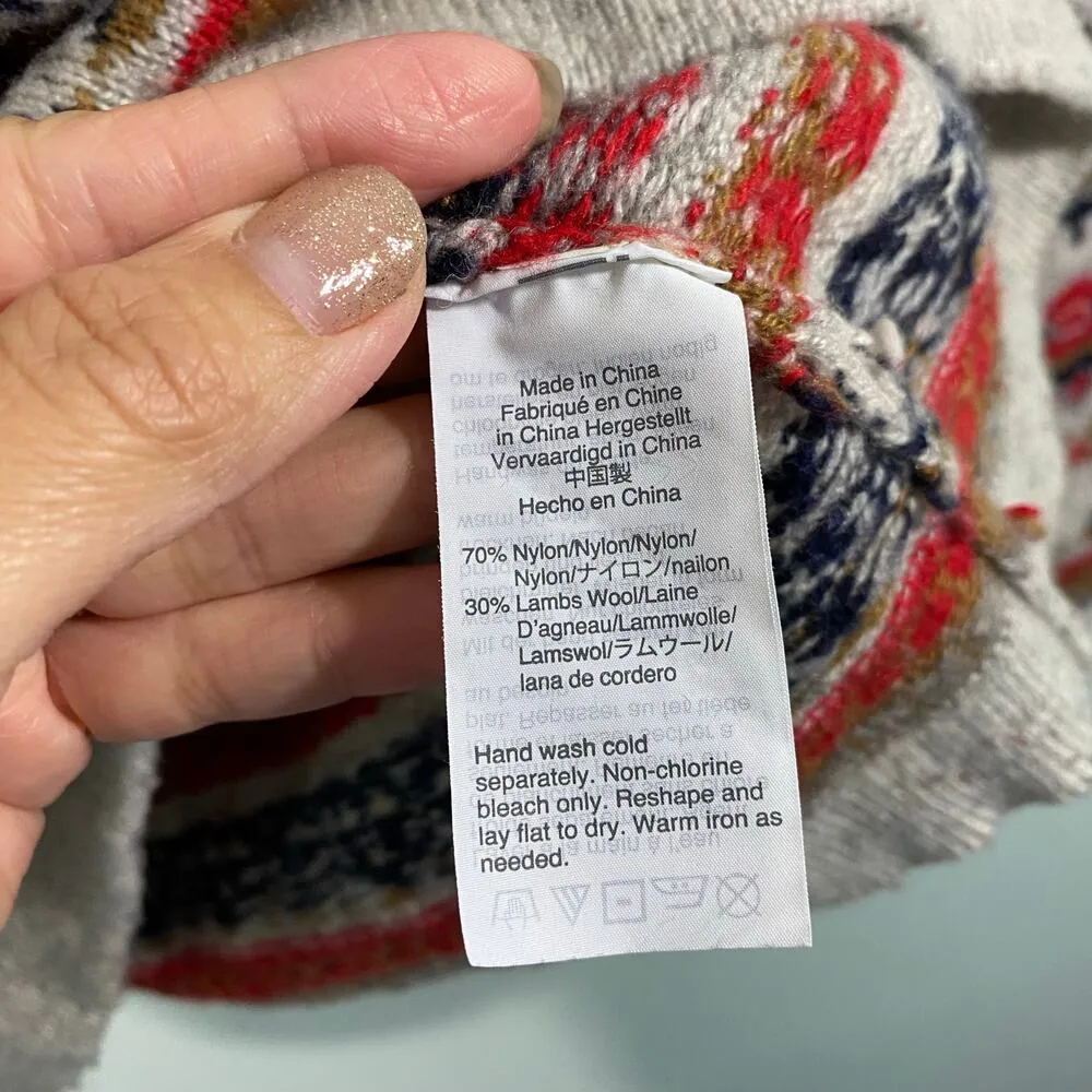 J Crew Women Fair Isle Mockneck Lambs Wool Blend Pullover Sweater Size S #K5312 - Image 7