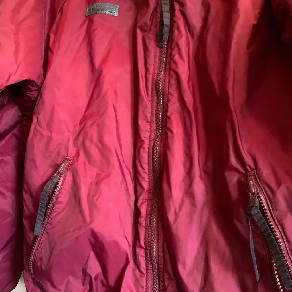 Columbia Vintage Red Womens Large Red Jacket Coat Outerwear Lightweight  Winter - Image 2