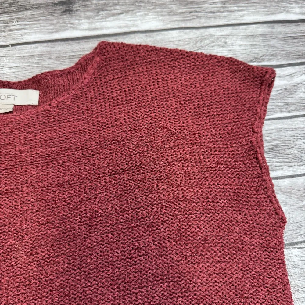 LOFT Women's Tank Top Sweater Blouse XS Extra Small Maroon Burgundy Wine Merlot - Image 4