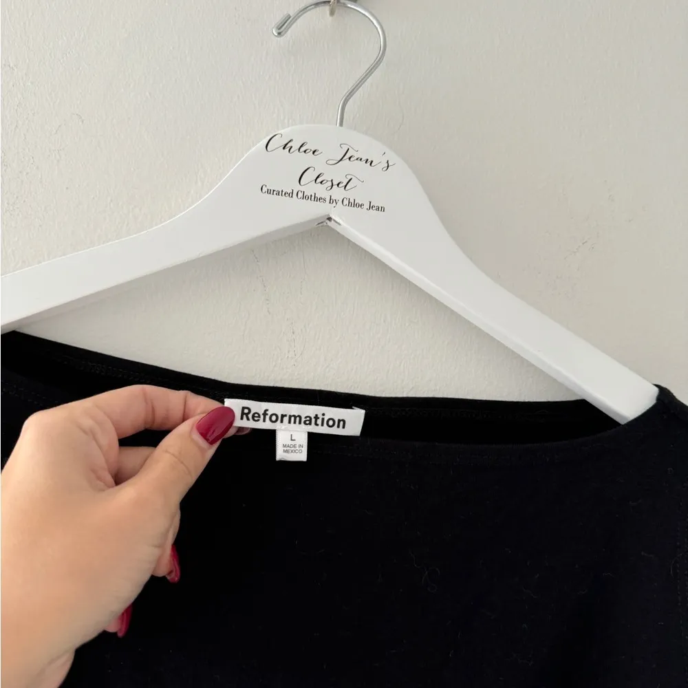 REFORMATION Mayve Black Mini Dress L - Image 5