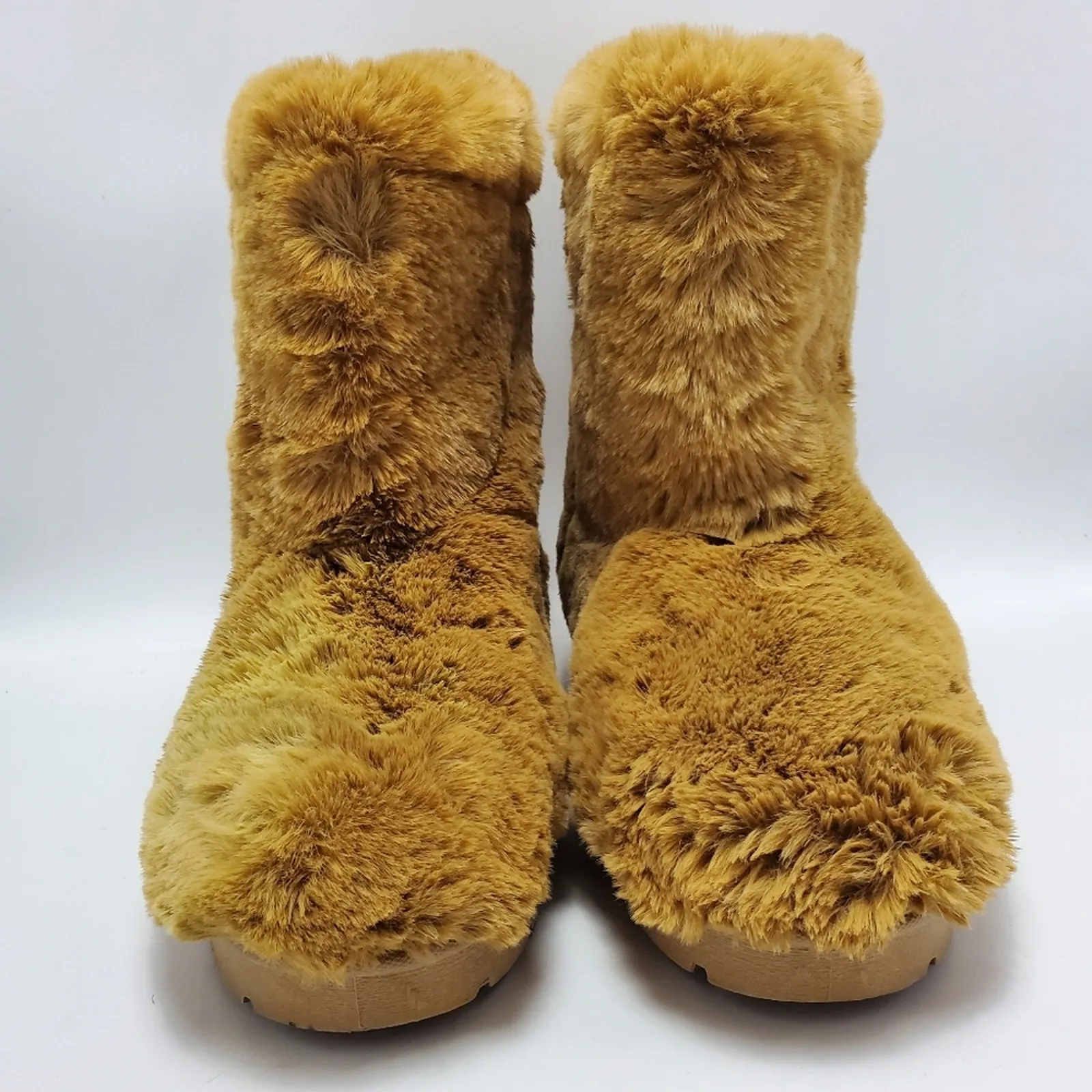 Rouge Helium Fluffy Fury All Fur Winter Cozy Warm Boots Size 9 Tan - Image 3