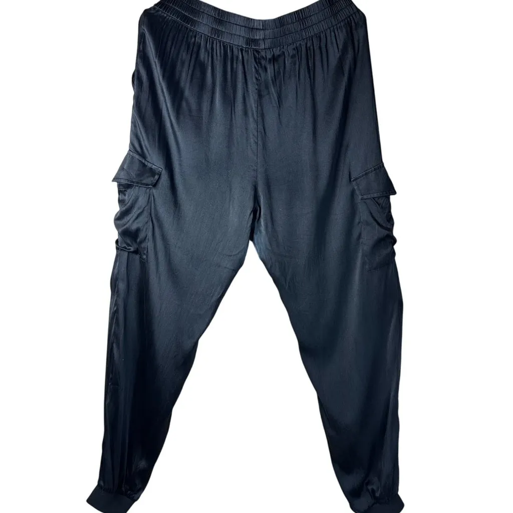 CAMI NYC Elsie Satin Pants in Black Large Womens Joggers - Image 6