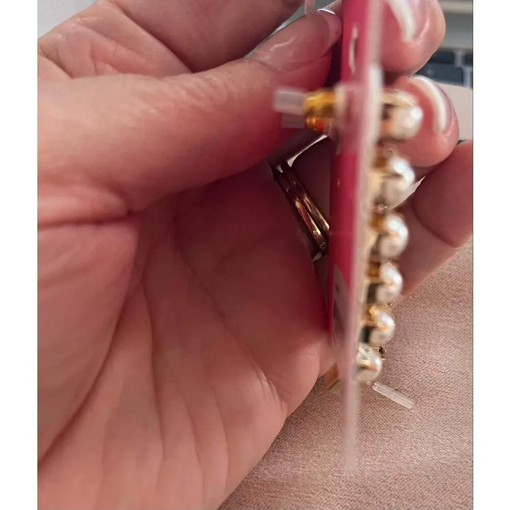 Isaac Mizrahi Pearl and Rhinestone Crystal Drop Dangle Fashion Earrings - Image 2