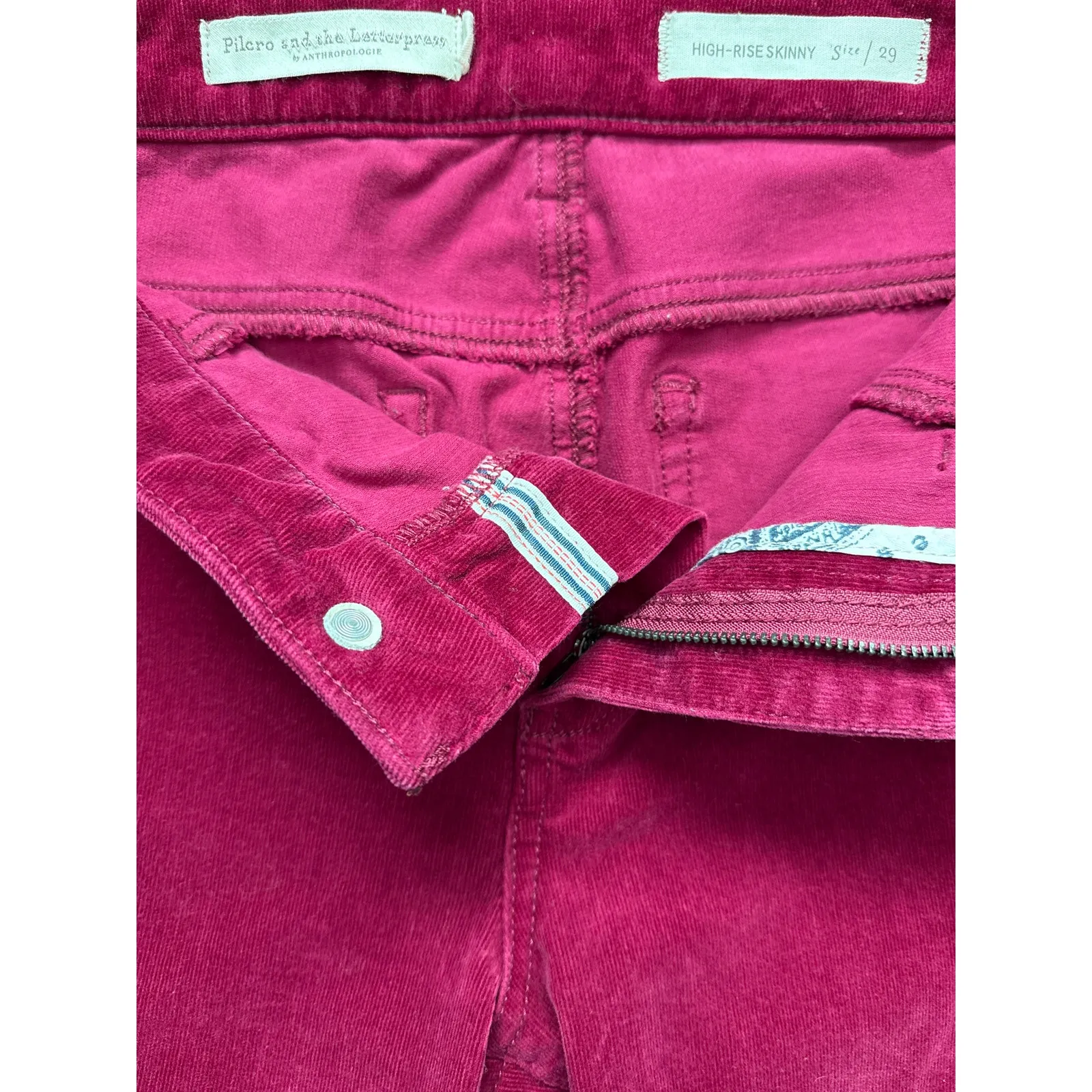 Anthropologie Pilcro High-Rise‎ Skinny Jeans Magenta Size 29 - Image 7
