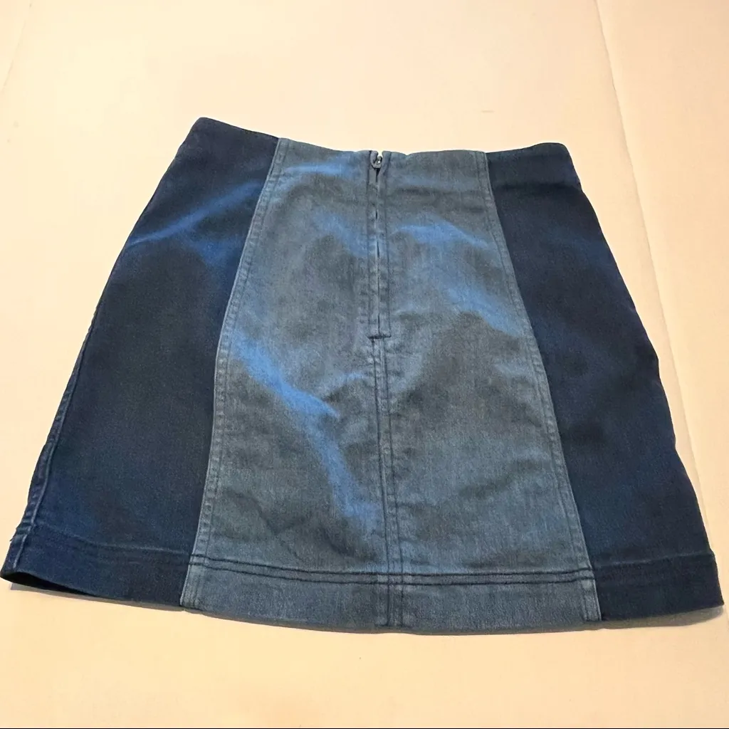 Free‎ People Womens Size 8 Blue Two Toned Modern Femme Color Block Mini Skirt - Image 11