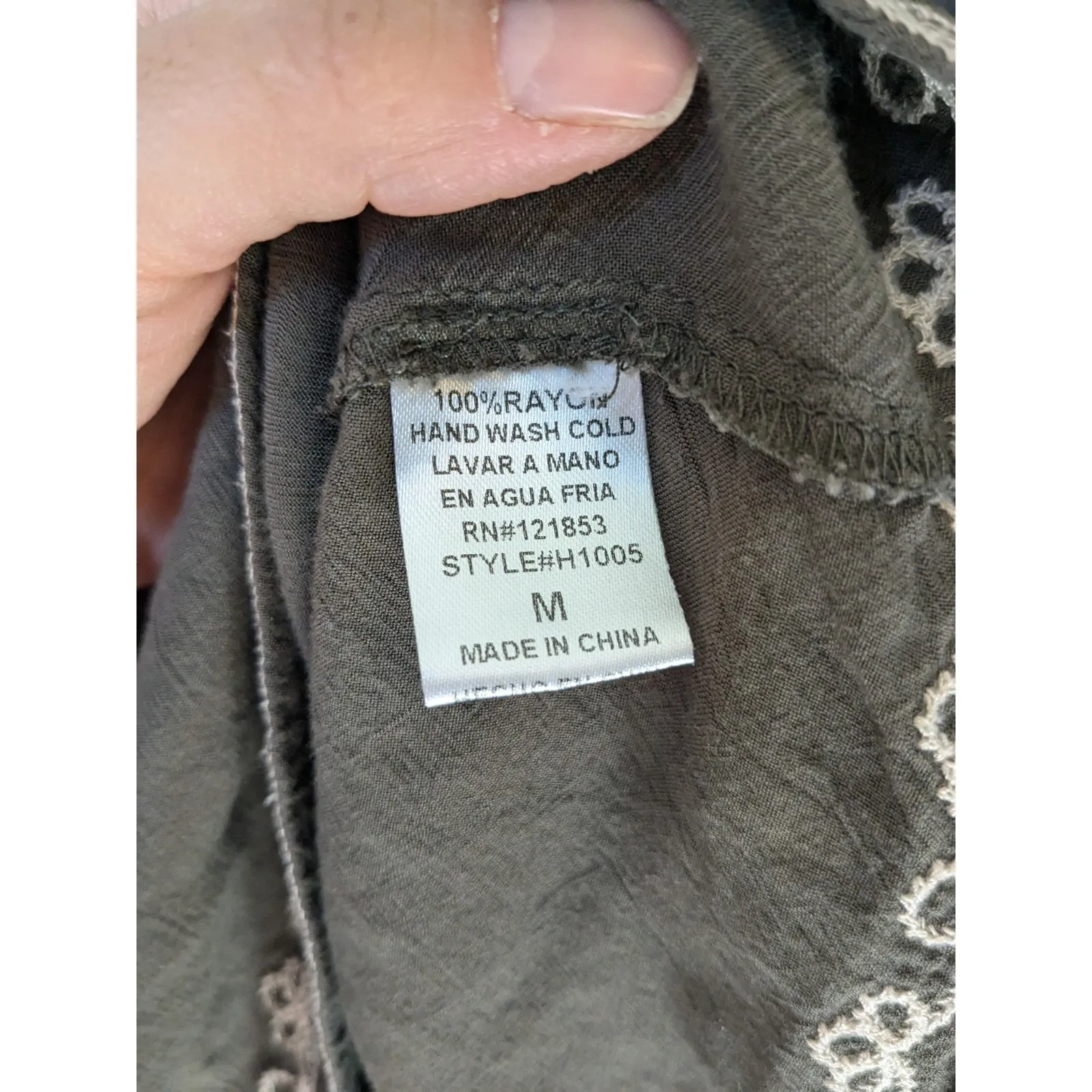 Hot & Delicious Women's Tunic Dress Embroidered Bohemian Green Size Medium - Image 6